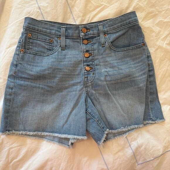 J.Crew High-Rise Vintage Denim Shorts – Size 27 – Button Fly – Raw Hem – EUC - Picture 1 of 4